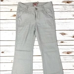 Juicy Couture Gray Linen Wide Leg Pants Size 0 EEUC